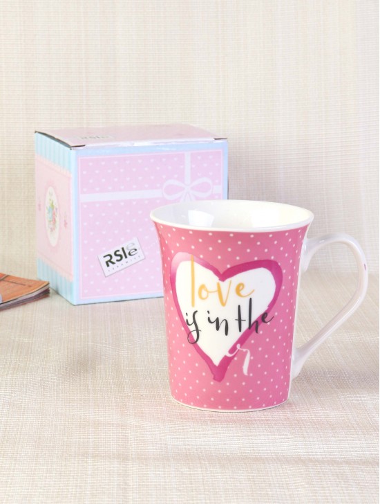 Heart Print Mug Cup Set With Gift Box 350ml (12oz)